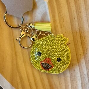 Yellow Crystal Duck Keychain